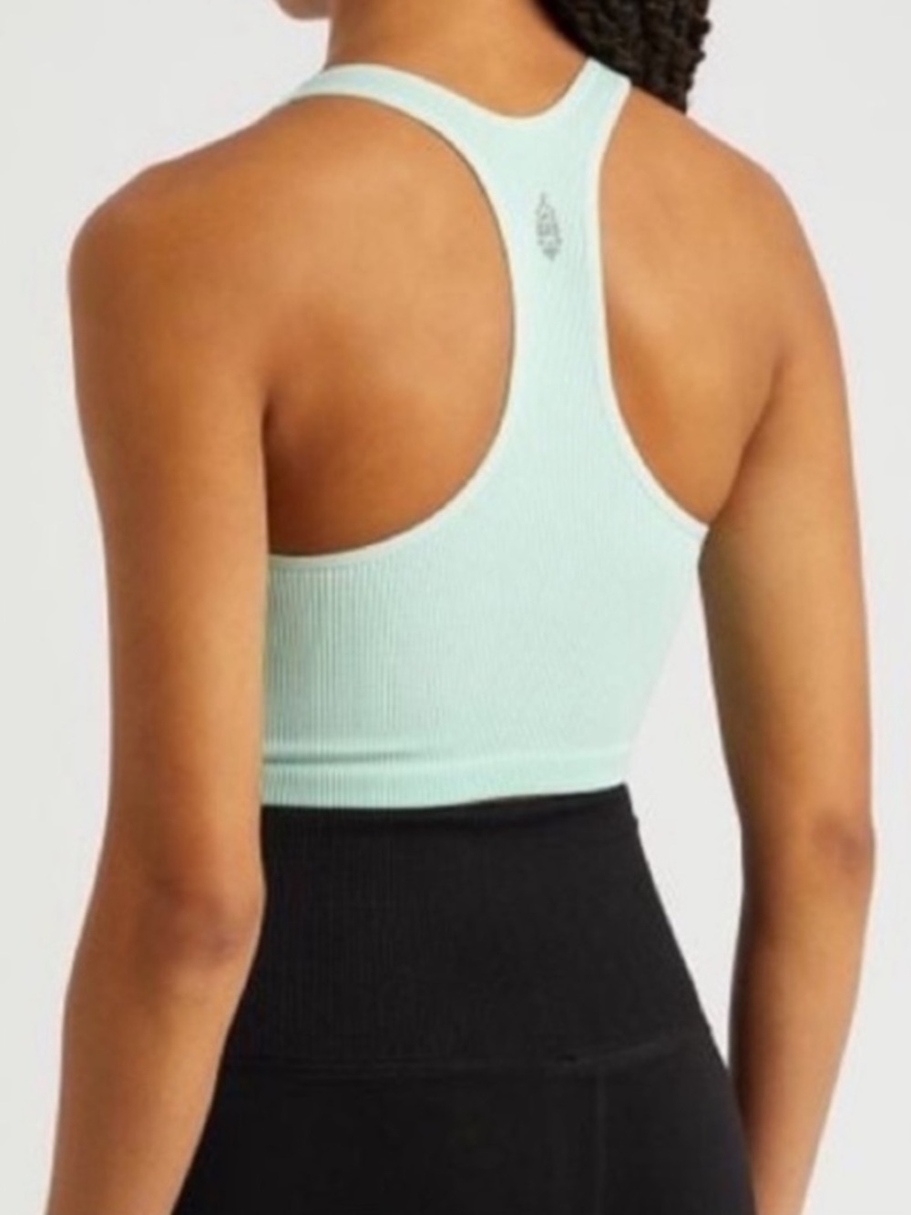 Free People Movement Ribbed Mint Green Racerback Crop Tank - Picture 2 of 8